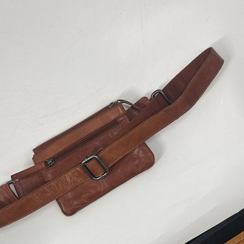 Spikes & Sparrow Brown Leather Belt Bag | Genuine Leather | Adjustable Waist Bag - Picture 11 of 16